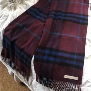 Burberry violet check cashmere scarf